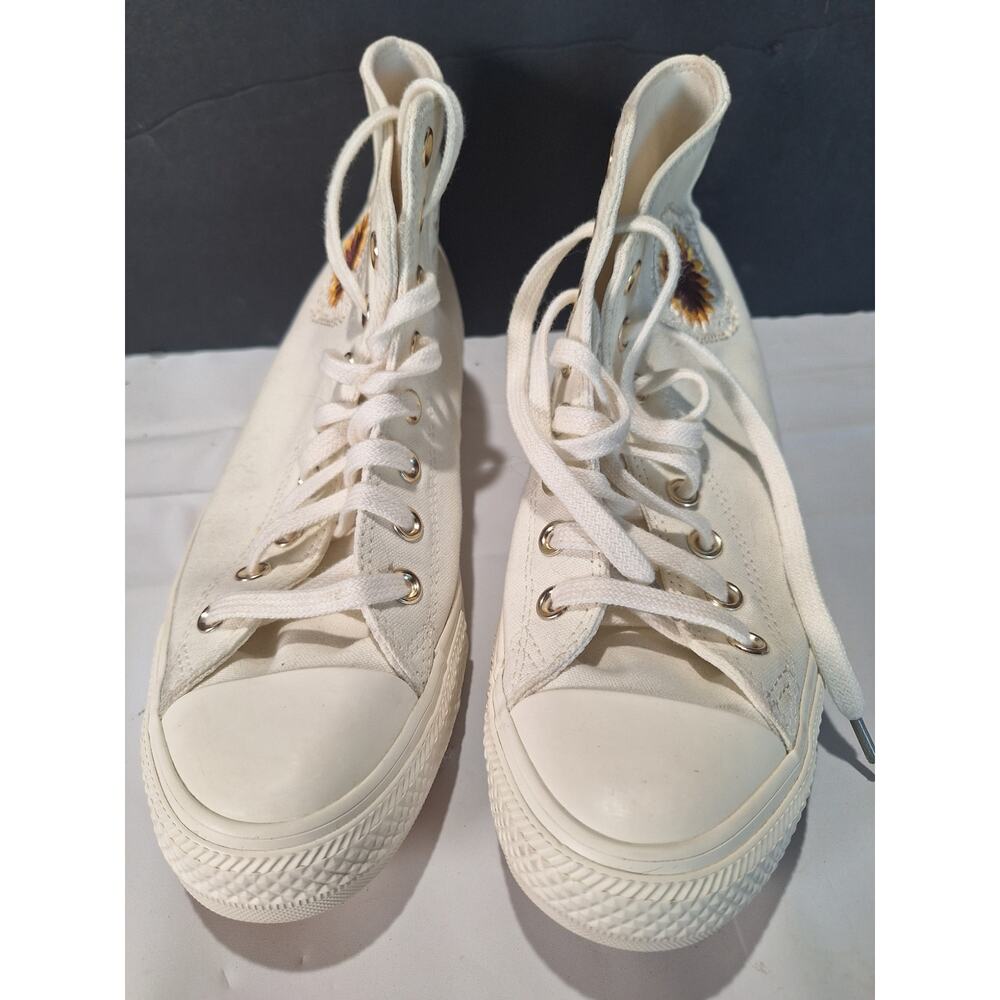 Converse Festival Florals A03514C Egret Light Gold Sunflower Womens 8.5 Mens 6.5 - Picture 2 of 10